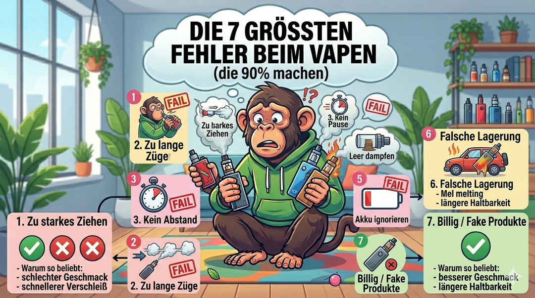 Die 7 größten Fehler beim Vapen (die 90% machen)