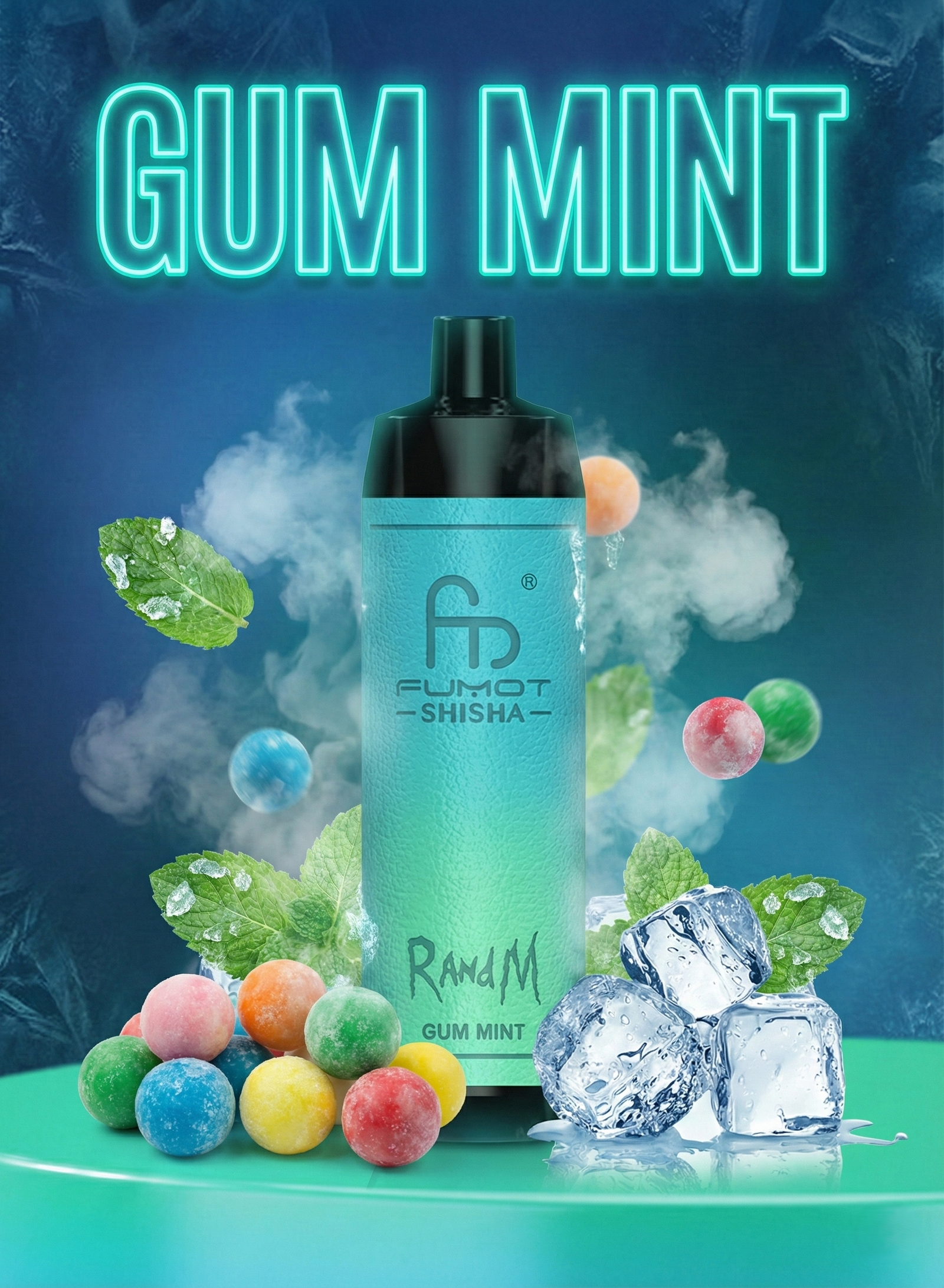 RandM Tornado 10000 Gum Mint Geschmack
