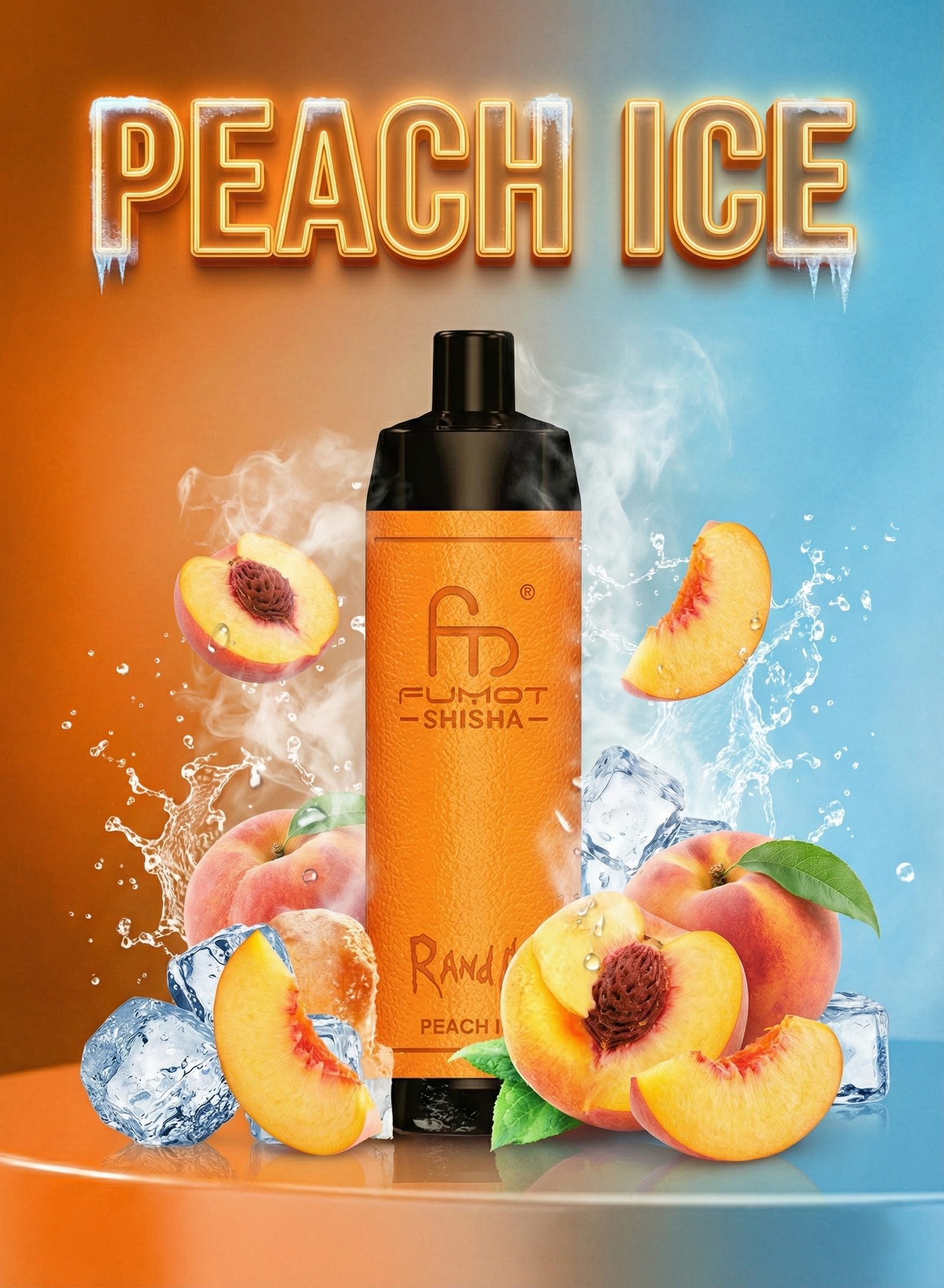 RandM Tornado 10000 Peach Ice Geschmack