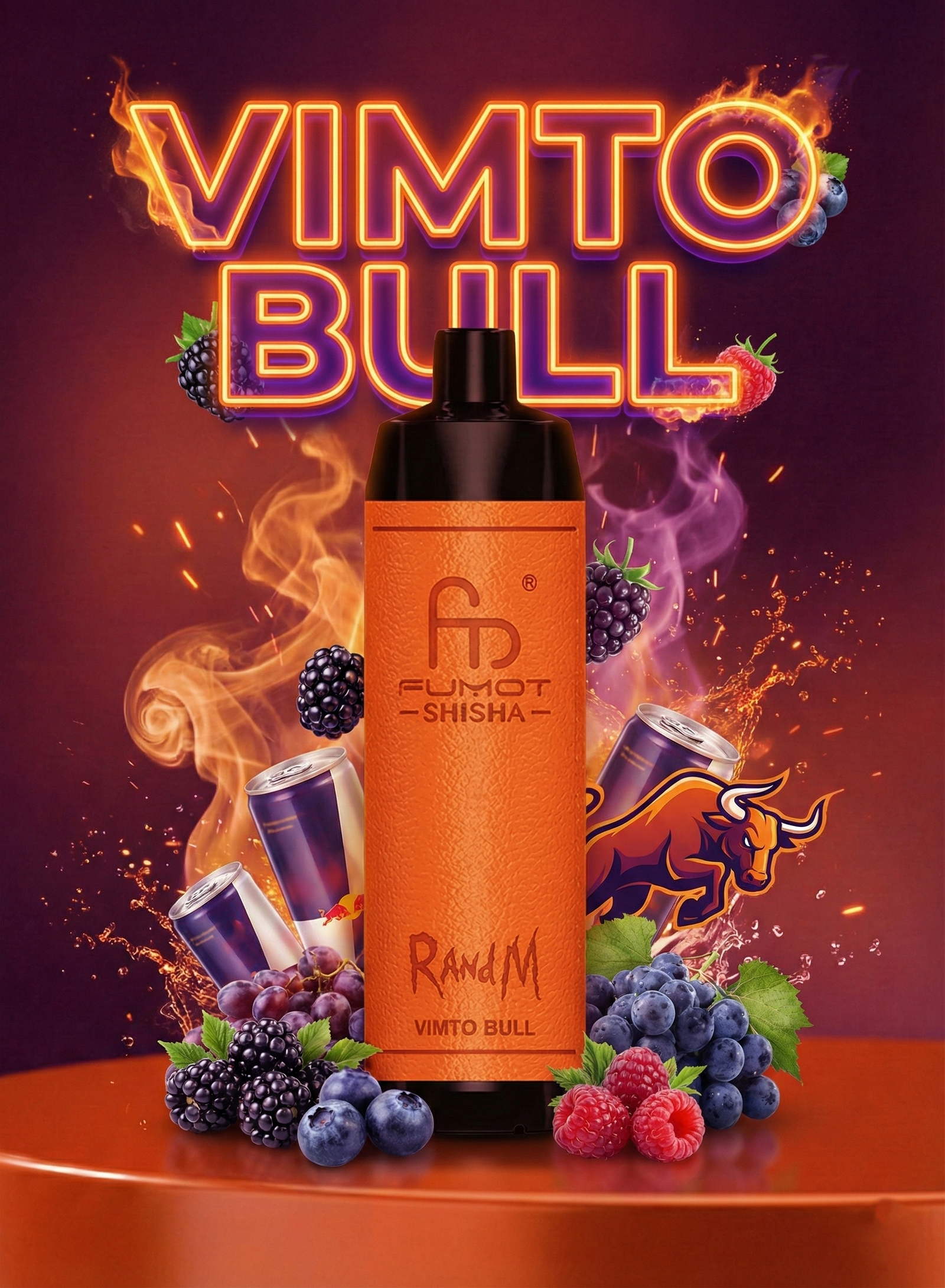 RandM Tornado 10000 Vimto Bull Geschmack
